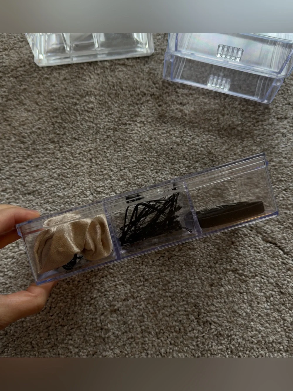 Clear Acrylic Multi-Compartment Organizer Tray - set of 3